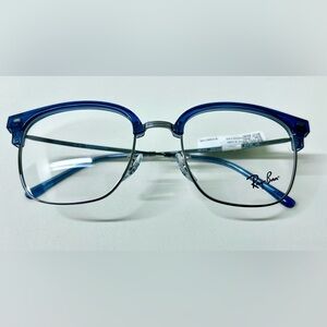 Unisex Ray Ban New Clubmaster RB 7216 Eyeglass Frames Translucent Blue Rare NWT